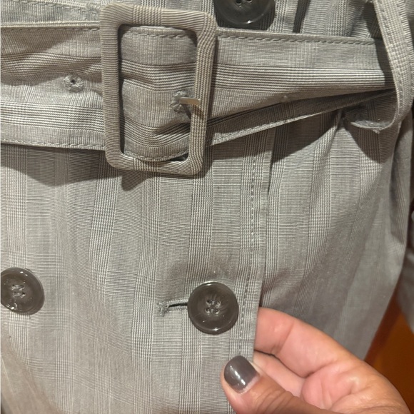 Calvin Klein Double Breasted Cotton Buckle Waist Trench Coat - Picture 11 of 17